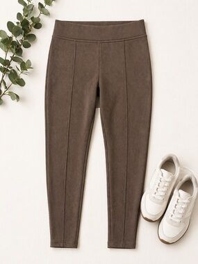 Andrew Marc Brown Faux Suede Leggings Pants Women’s Stretch Pull On Size Medium